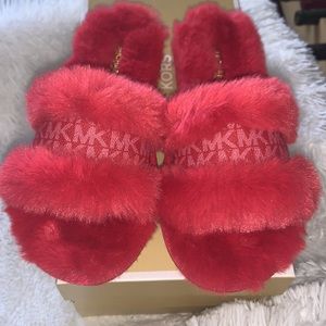 MICHAEL KORS SCARLET FAUX FUR SLIDE SANDAL NWT SIZE 7 and 8